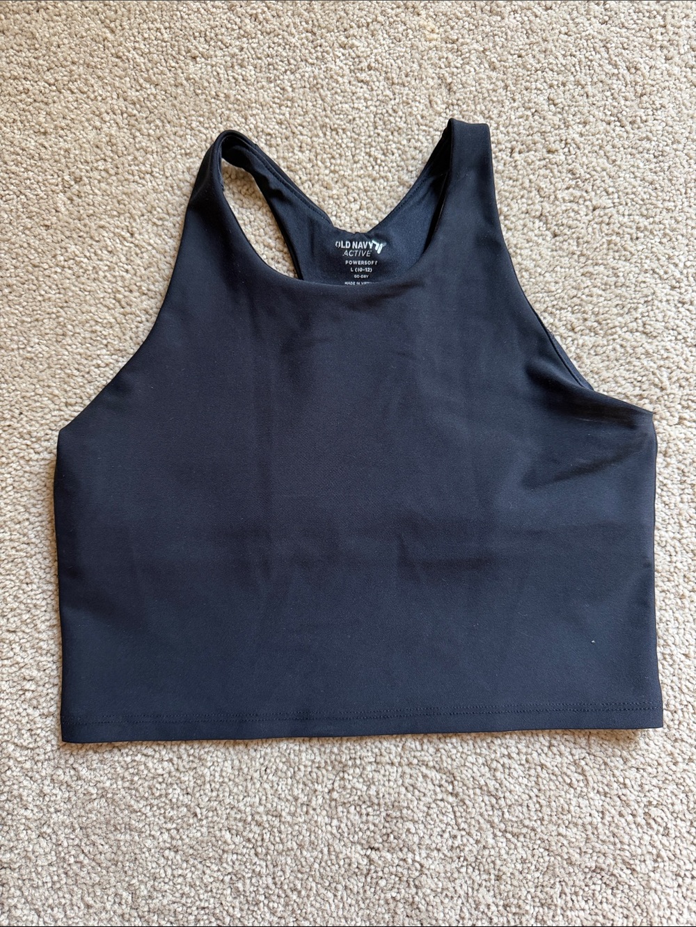 Old Navy Black High-Neck Racerback Crop Top Bra